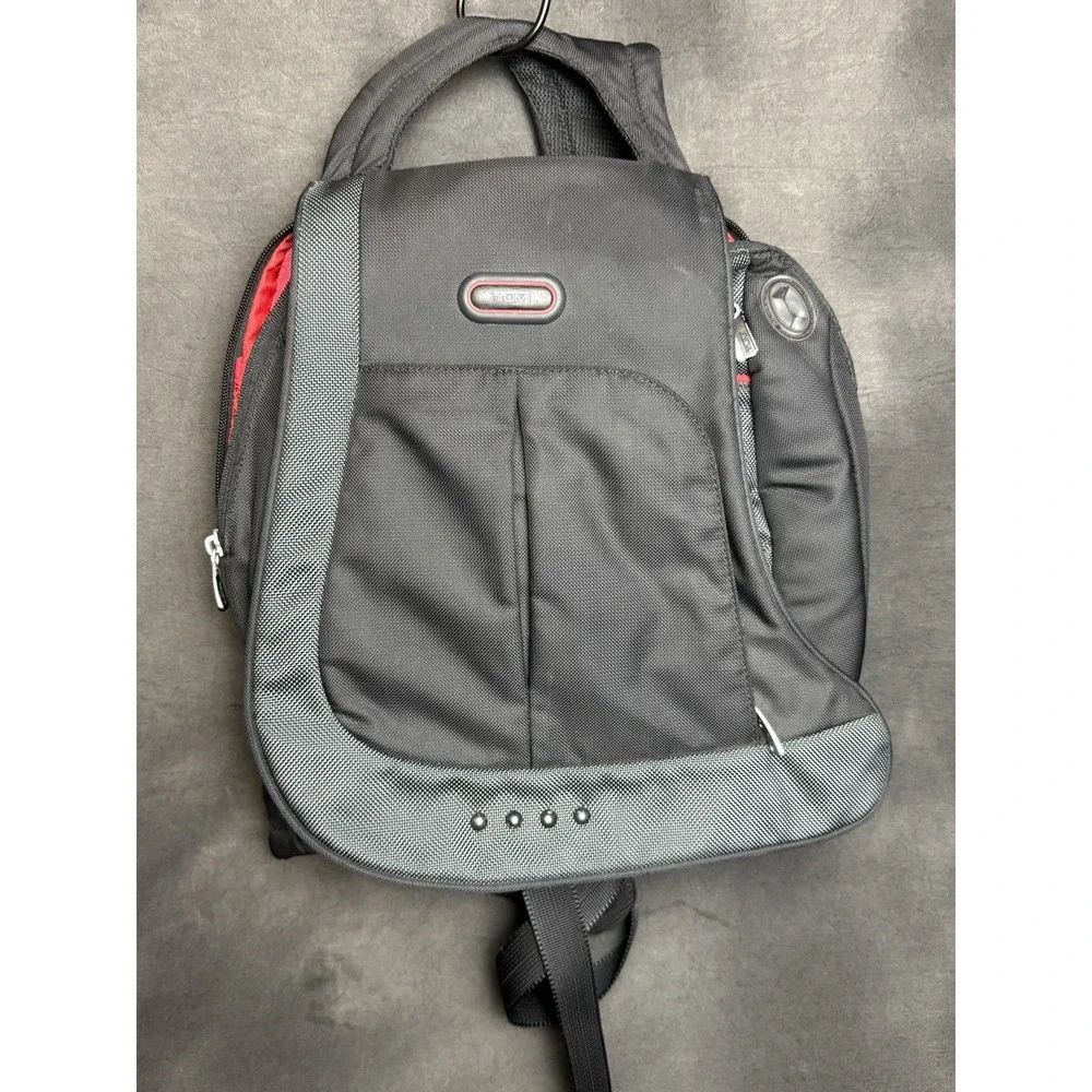Tumi T-Tech Sling Backpack Black Red Crossbody Messenger Bag Tech Travel Commute